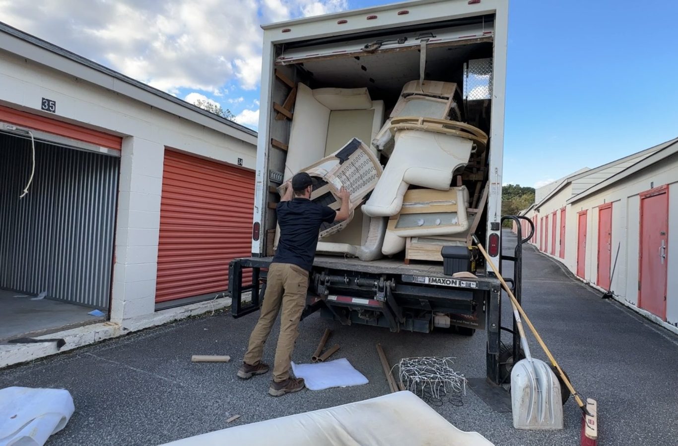 Junk Raider truck loaded with commercial junk in Mooresville